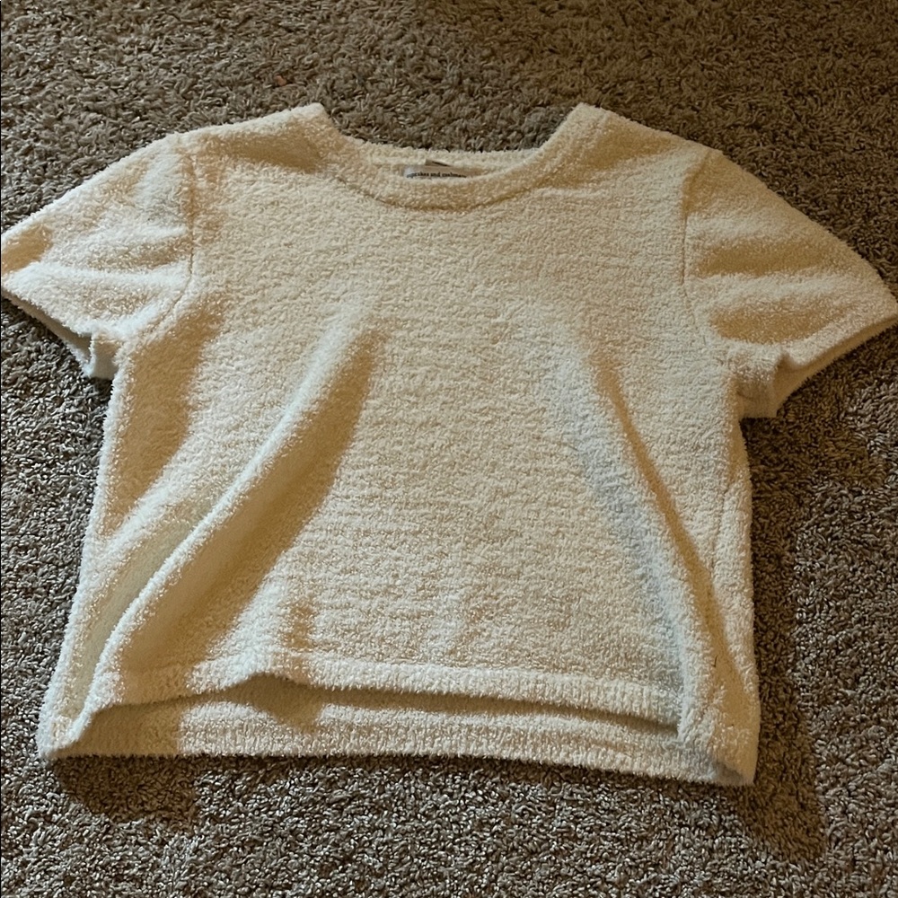 Cupcakes & Cashmere Ivory Textured Top